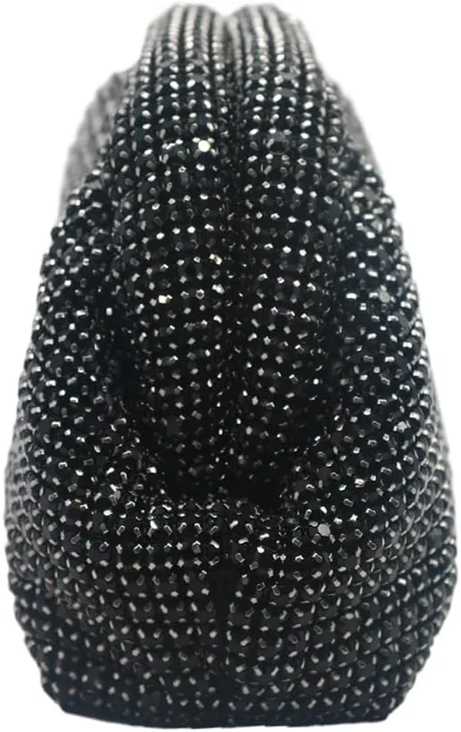 Rhinestone Purse for Women Dumpling Clutch Bag Formal Crystal Evening Handbag Sparkly Wedding Cloud Bag Shoulder Bag