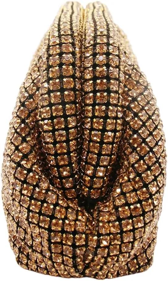 Rhinestone Purse for Women Dumpling Clutch Bag Formal Crystal Evening Handbag Sparkly Wedding Cloud Bag Shoulder Bag