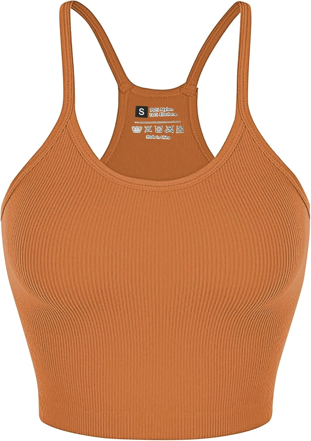 Ribbed Tank Top for Women 2024, Seamless Racerback Workout Tops, Basic Sports Camisole Tops, Crop Tops