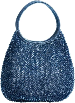 Rungion Womens Shiny PVC Woven Evening Purse Waterdrop Shape Crossbody Shoulder Bag Small Party Wedding Clutch Handbag