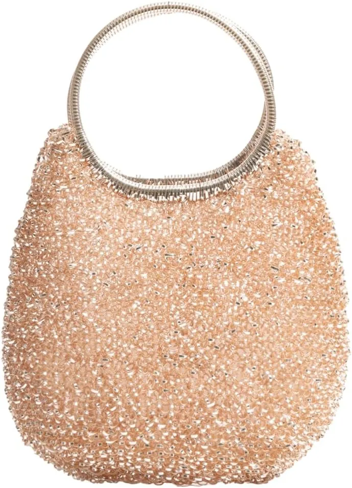 Rungion Womens Shiny PVC Woven Evening Purse Waterdrop Shape Crossbody Shoulder Bag Small Party Wedding Clutch Handbag