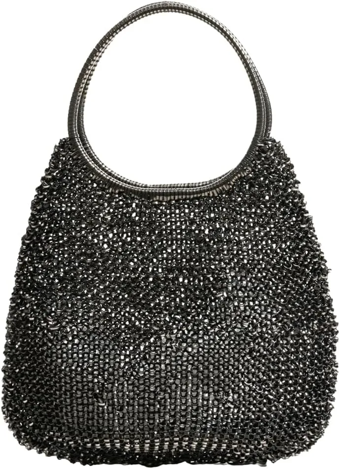Rungion Womens Shiny PVC Woven Evening Purse Waterdrop Shape Crossbody Shoulder Bag Small Party Wedding Clutch Handbag