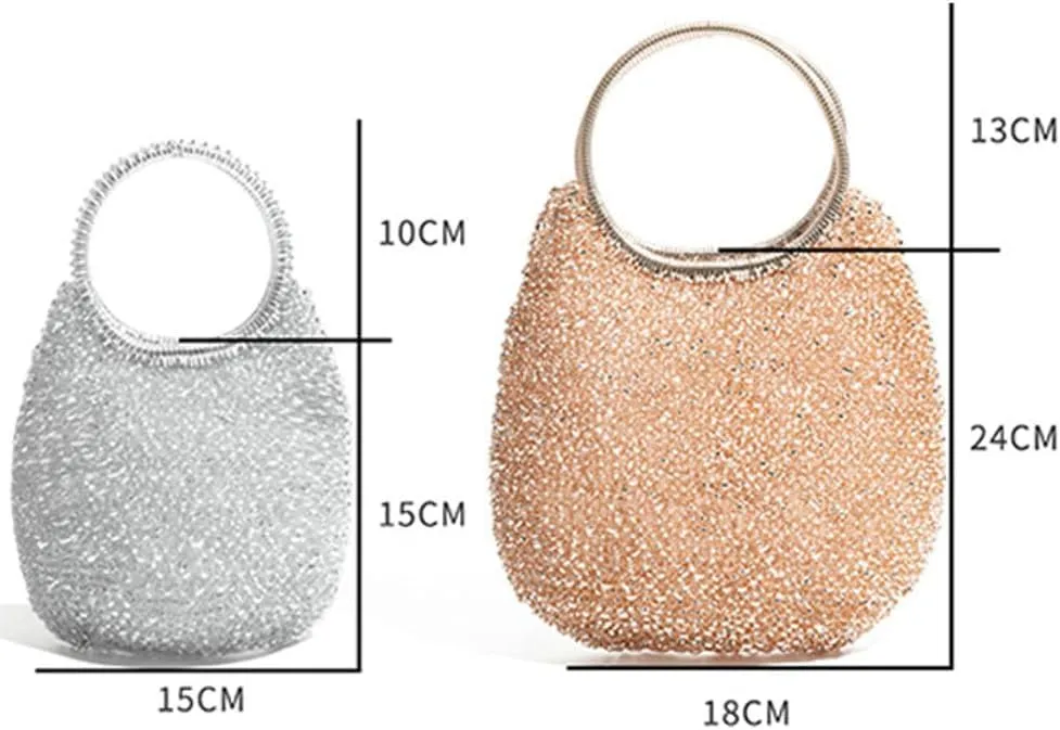 Rungion Womens Shiny PVC Woven Evening Purse Waterdrop Shape Crossbody Shoulder Bag Small Party Wedding Clutch Handbag