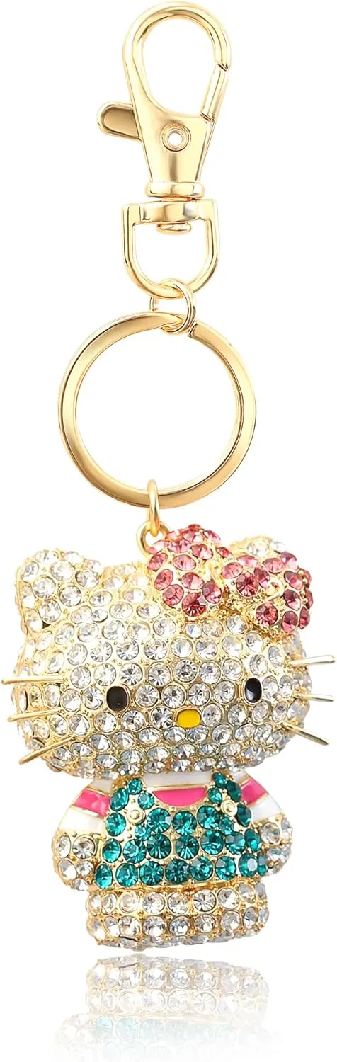 SALLY ROSE Multicolored Crystal Cute Keychain Officially Licensed Characters, Pendant Charm Keychains with Lobster Clip