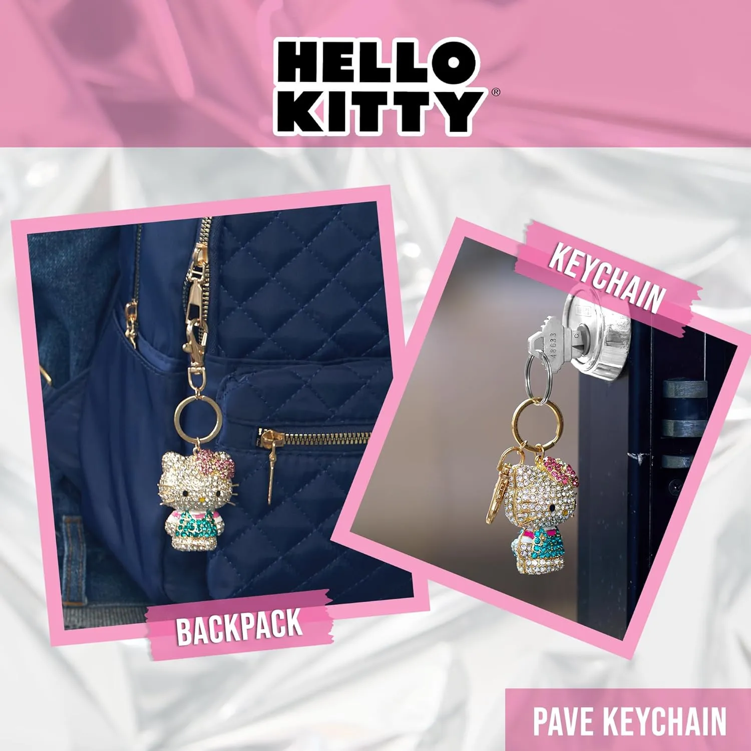 SALLY ROSE Multicolored Crystal Cute Keychain Officially Licensed Characters, Pendant Charm Keychains with Lobster Clip
