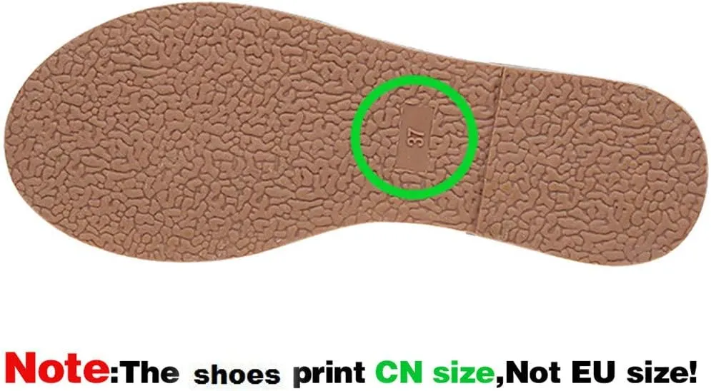 Sandals for Women Women's Flat Sandals Flat for Women Dressy Walking Comfort Arch Support Strappy Ankle Elastic Jeweled Bohemian Flats