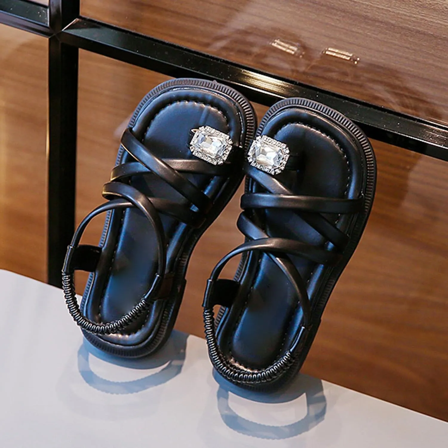 Sandals Open Toe Cute No Heels Dress Sandals Strappy Design Summer Shoes Toddler/Little Kid/Big Kid Toddler Sandles
