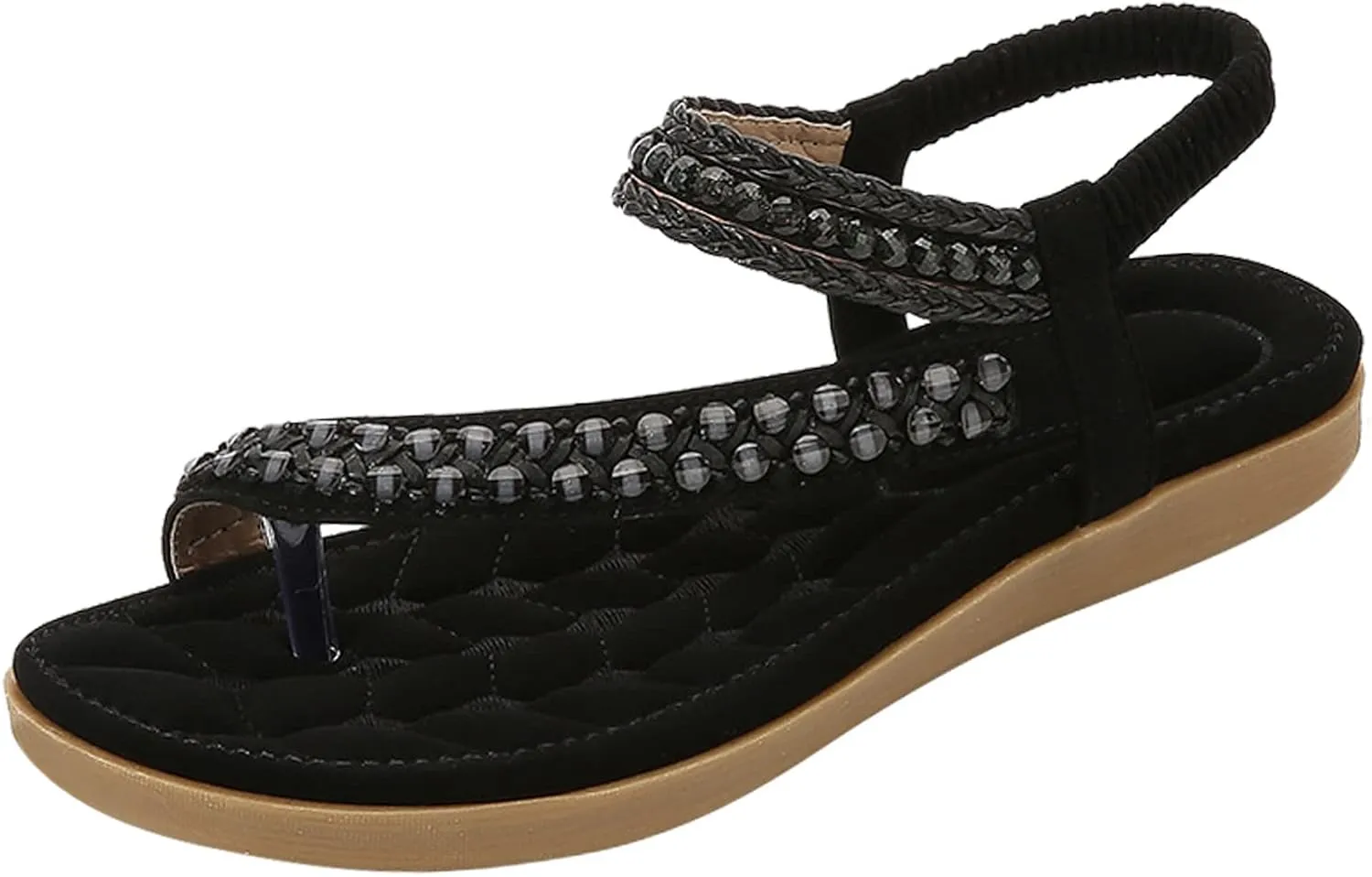 Sandals Women Summer Beach Rhinestone Sandals Lace Floral Wedding Sandal Arch Support Flip Flops Shoes