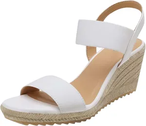 Sandals Women's Platform Sandals Women Slip on Comfortable Heels Shoes Heel Width Summer Beach