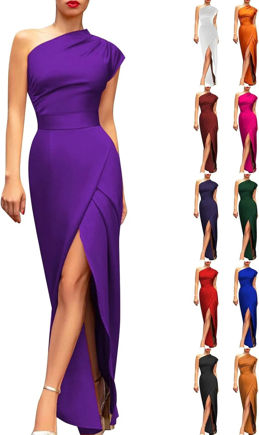 SHAOBGE Sundresses for Women Trendy 2024 Personality Solid Color Sexy Dress Simple and Exquisite Design Summer
