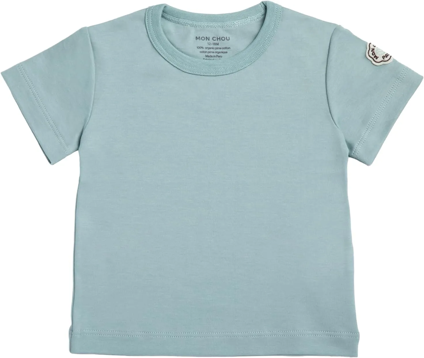 Short Sleeve T-Shirt, 100% Organic Pima Cotton Tee, Pocket for Security Tracker, Infant Unisex Sizes 0-24 Months