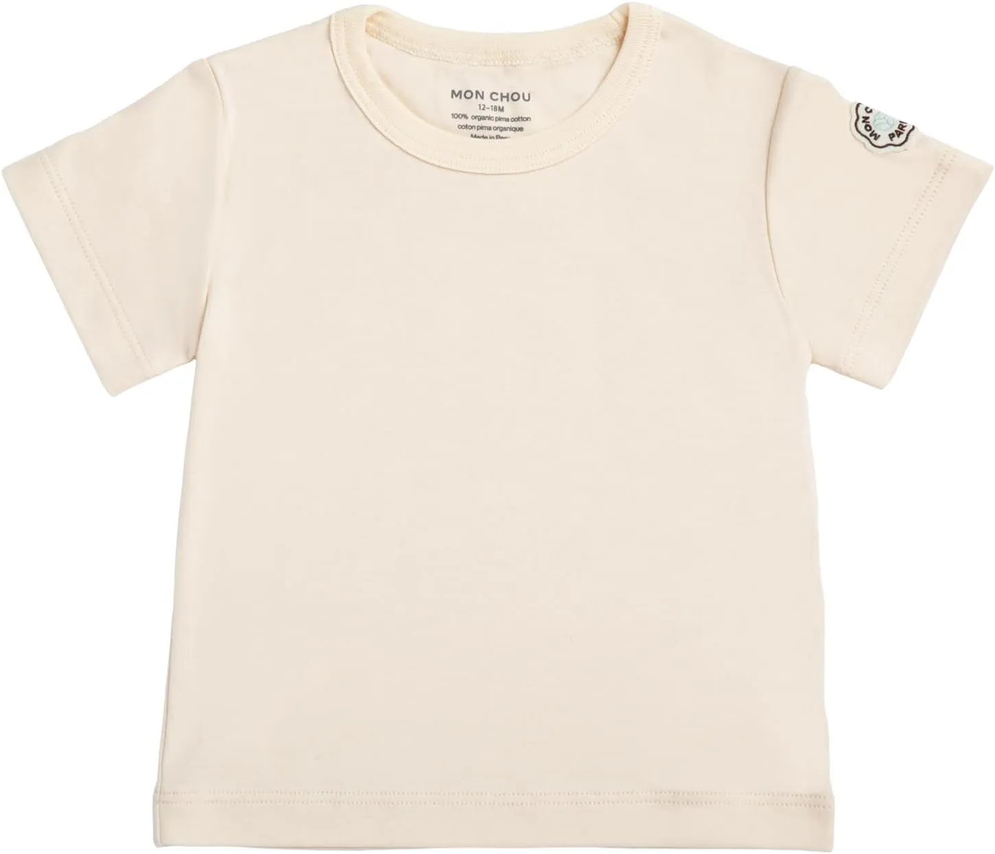 Short Sleeve T-Shirt, 100% Organic Pima Cotton Tee, Pocket for Security Tracker, Infant Unisex Sizes 0-24 Months