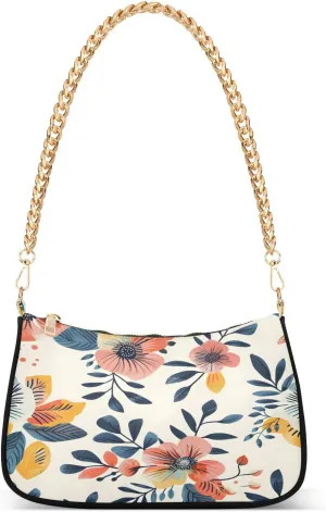 Shoulder Bags for Women Florals Hobo Tote Handbag Small Clutch Purse with Zipper Closure