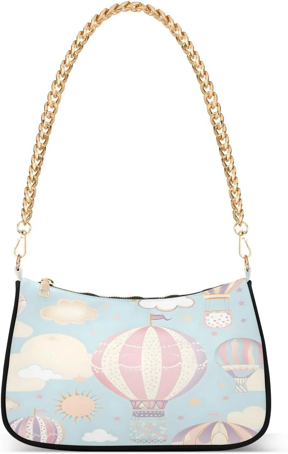 Shoulder Bags for Women Hot-air Balloon Hobo Tote Handbag Small Clutch Purse with Zipper Closure