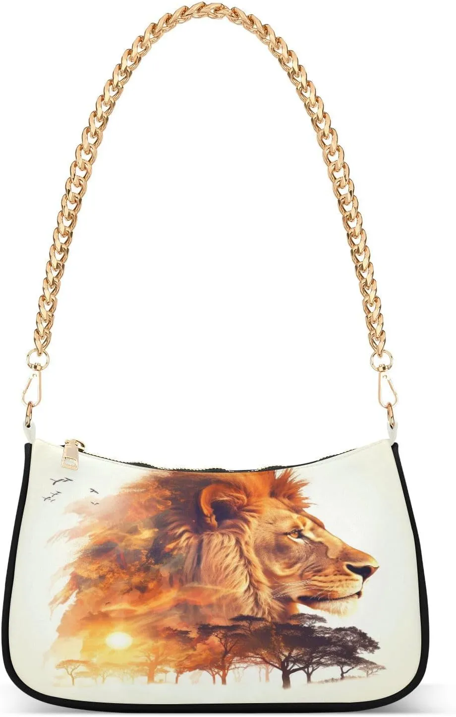 Shoulder Bags for Women Lion (2) Hobo Tote Handbag Small Clutch Purse with Zipper Closure