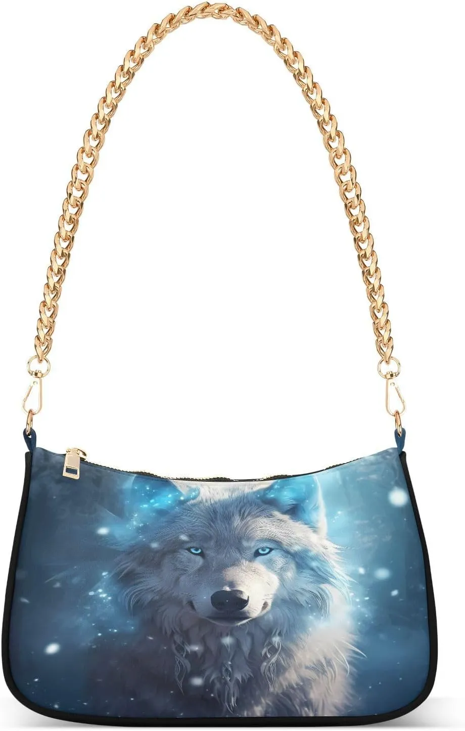 Shoulder Bags for Women Wolf (12) Hobo Tote Handbag Small Clutch Purse with Zipper Closure