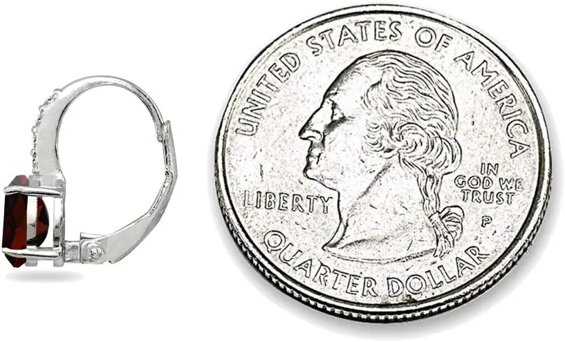 Silver Birthstone Earrings - Oval Cut Genuine or Synthetic Gemstone Drop & Huggie Earrings with Leverback Finding