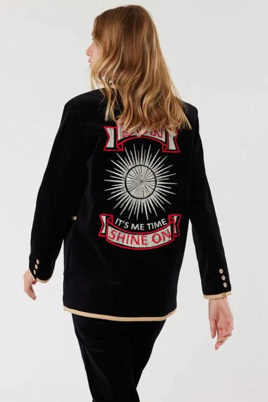 Simone Velour Blazer Black