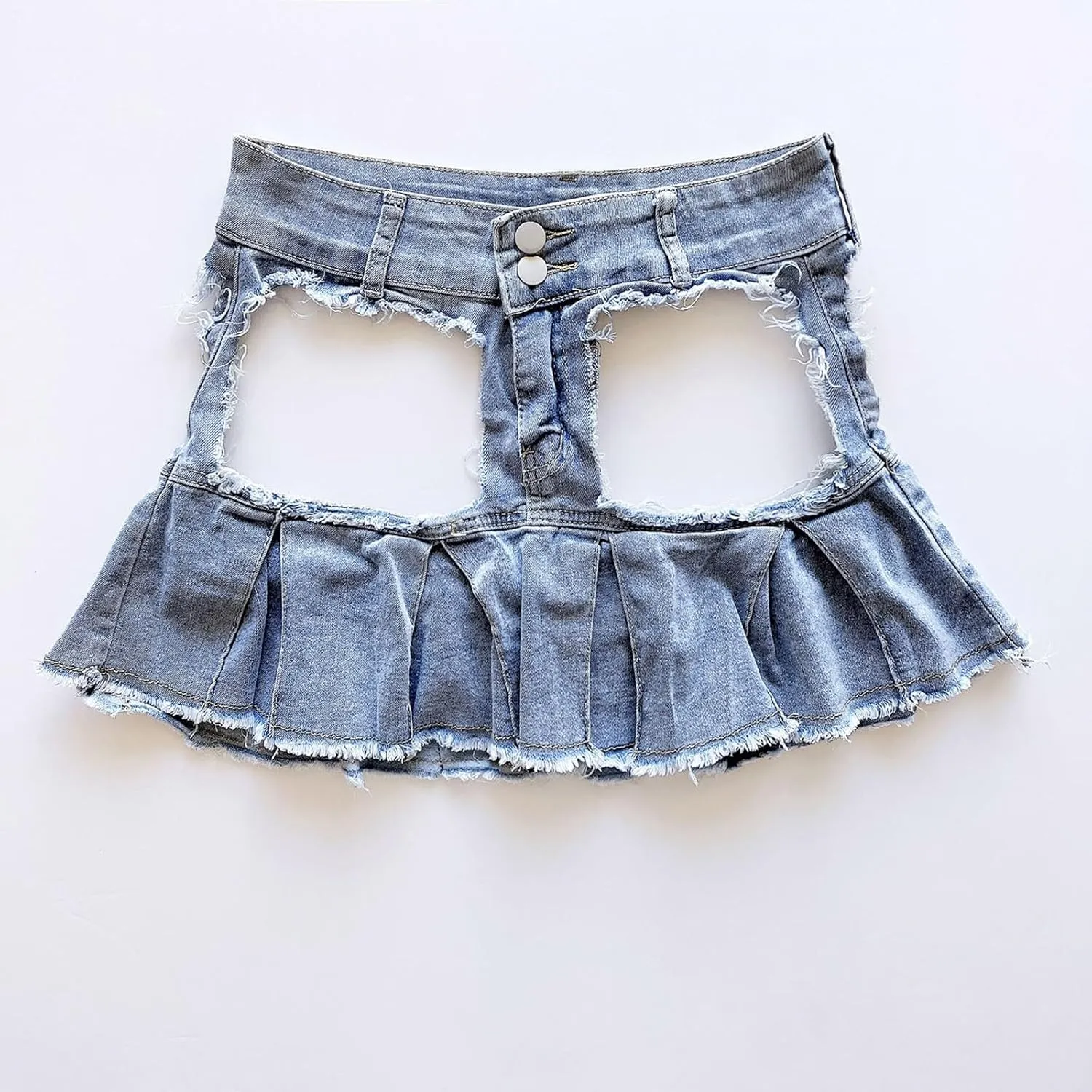 Skirts for Women Trendy Flattering Cutout Sexy Ripped Lingerie Mini Skirt Jean Y2K Jean Skirt Casual Elegant