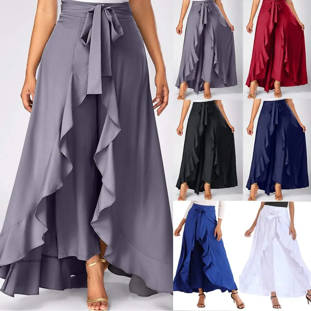 Skirts for Women's Plus Size Solid Flare Hem High Waist Midi Skirt Sexy Uniform Pleated Skirt