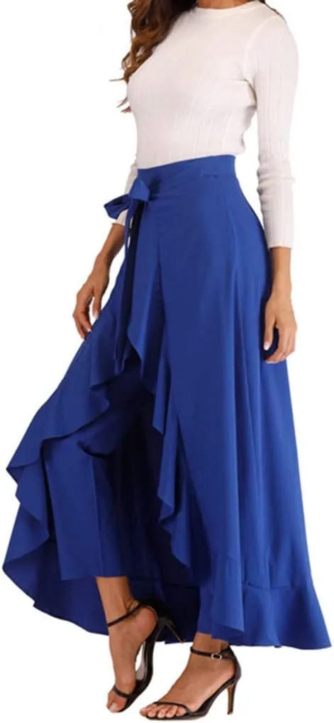 Skirts for Women's Plus Size Solid Flare Hem High Waist Midi Skirt Sexy Uniform Pleated Skirt