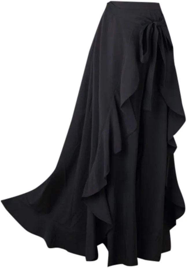 Skirts for Women's Plus Size Solid Flare Hem High Waist Midi Skirt Sexy Uniform Pleated Skirt
