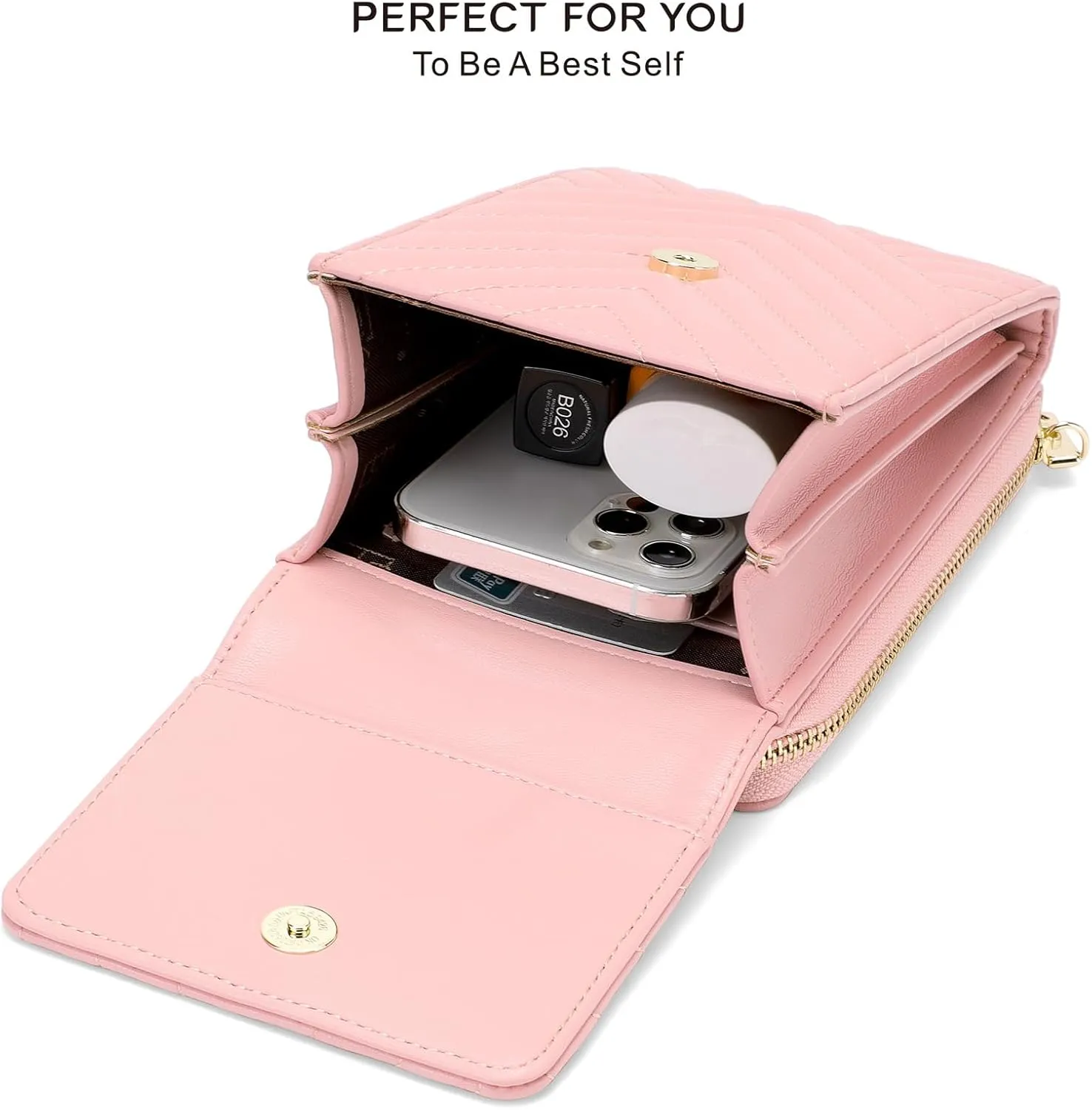 Small Crossbody Cell Phone Wallet Women Trendy Leather RFID Blocking Phone Bag Purses Handbags Adjustable Strap
