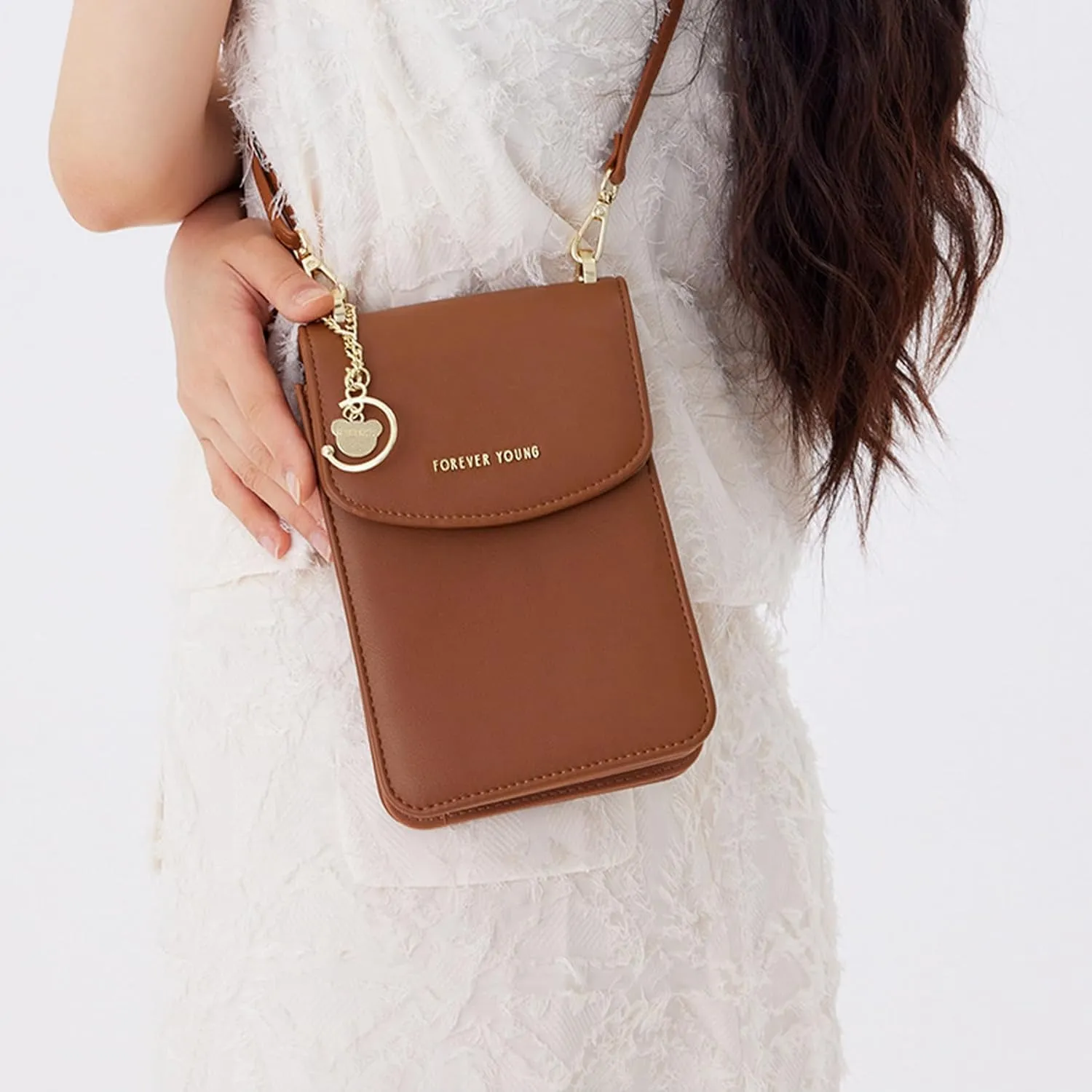 Small Crossbody Cell Phone Wallet Women Trendy Leather RFID Blocking Phone Bag Purses Handbags Adjustable Strap
