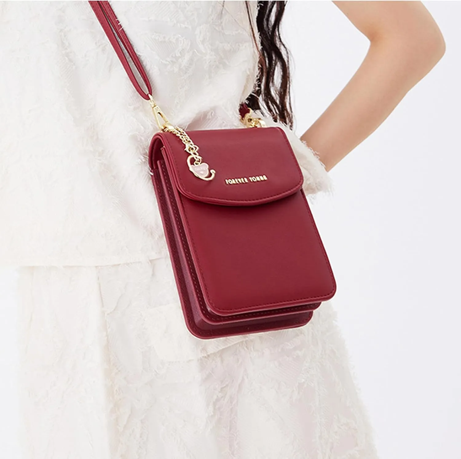 Small Crossbody Cell Phone Wallet Women Trendy Leather RFID Blocking Phone Bag Purses Handbags Adjustable Strap