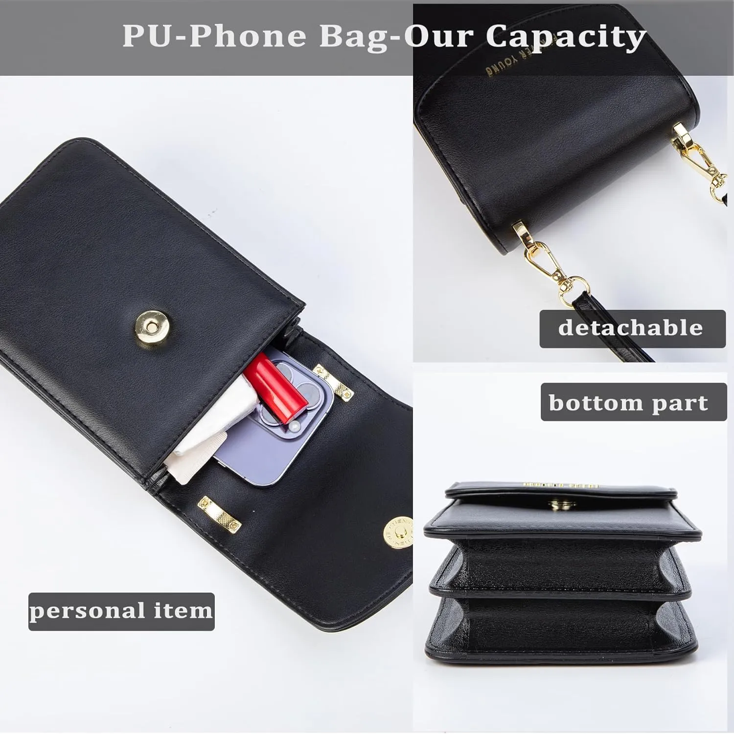 Small Crossbody Cell Phone Wallet Women Trendy Leather RFID Blocking Phone Bag Purses Handbags Adjustable Strap
