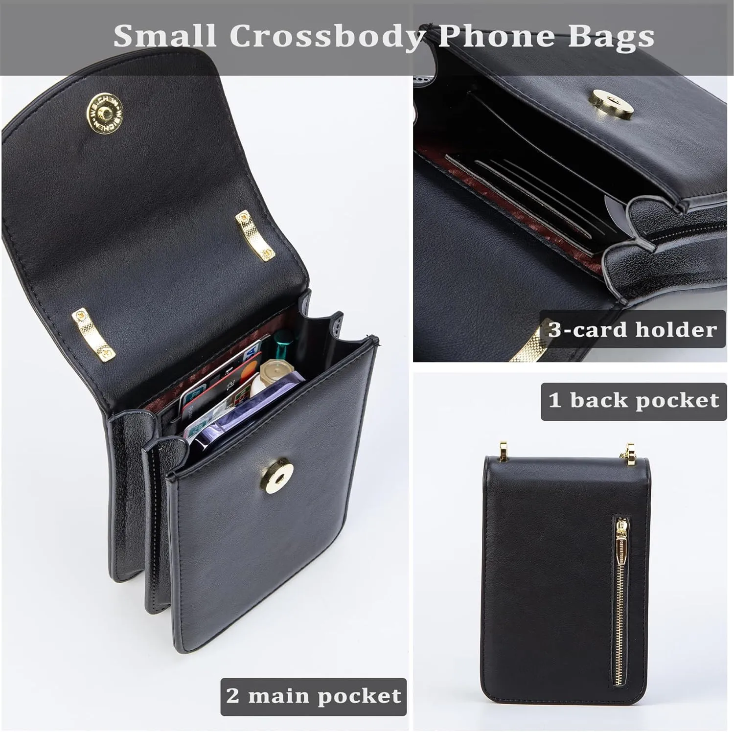 Small Crossbody Cell Phone Wallet Women Trendy Leather RFID Blocking Phone Bag Purses Handbags Adjustable Strap