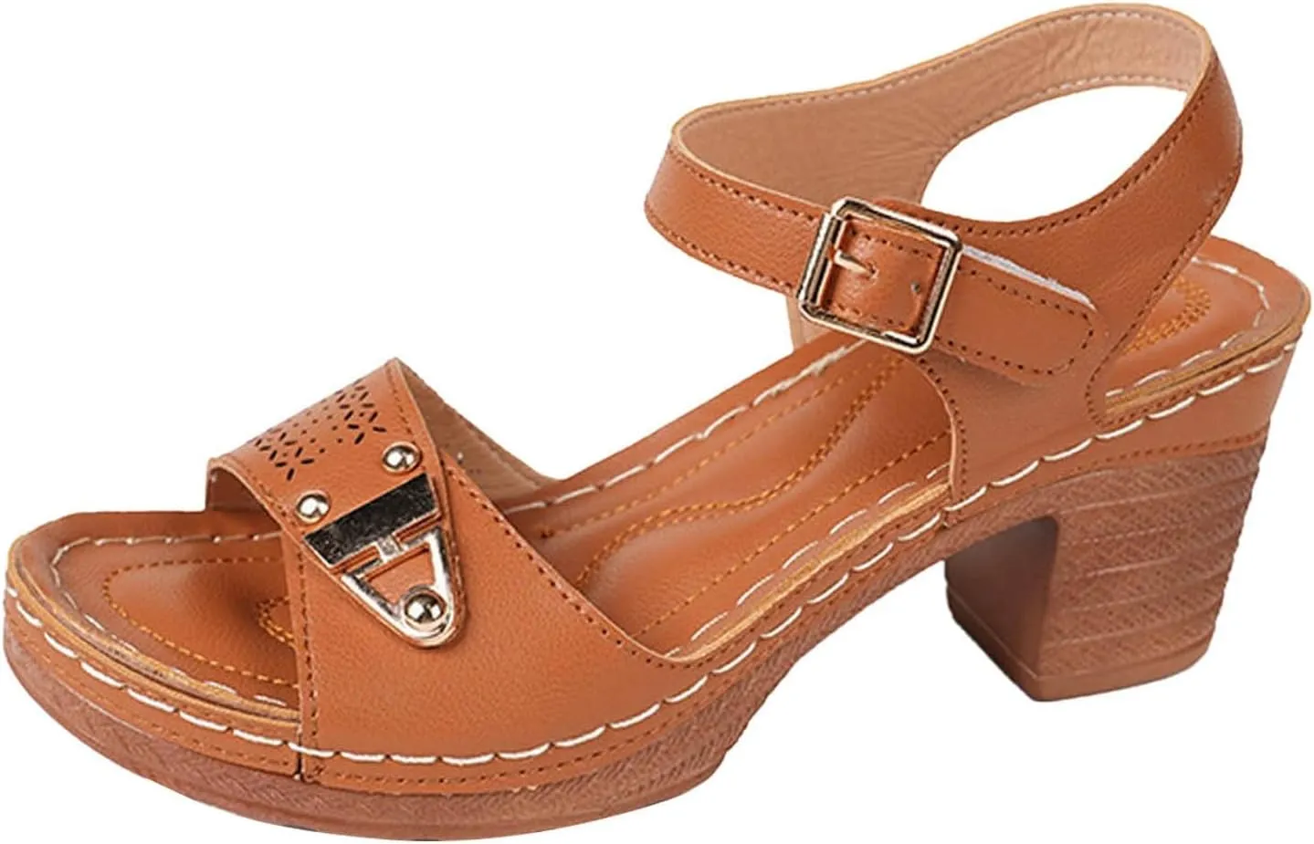 Smoneyful Womens Orthopedic Sandals Arch Support Summer Dressy Platform Wedge Open Toe Ankle Strap Boho Beach Casual Comfortable Slip Walking Slippers Sandals