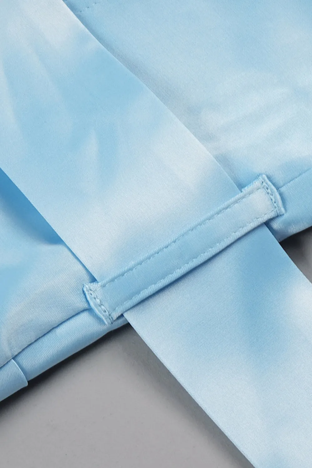 Strapless Belted Ruched Split Dress