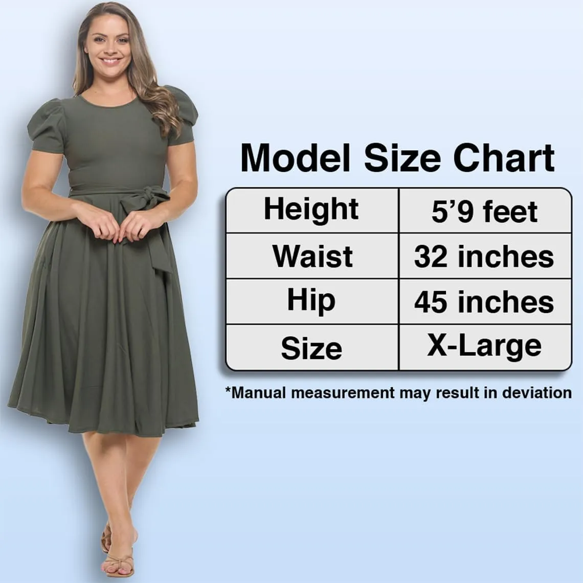 Stylish FABRIC Women's Short Puff Sleeve Midi Cocktail Flare Tea Party, Formal and Casual Dresses