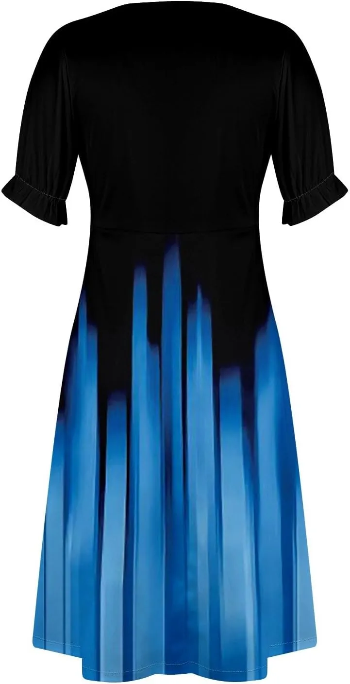 Summer Dresses for Women 2024 Wrap V Neck Short Sleeves Maxi Dresses Casual Floral Boho Flowy Beach Dresses