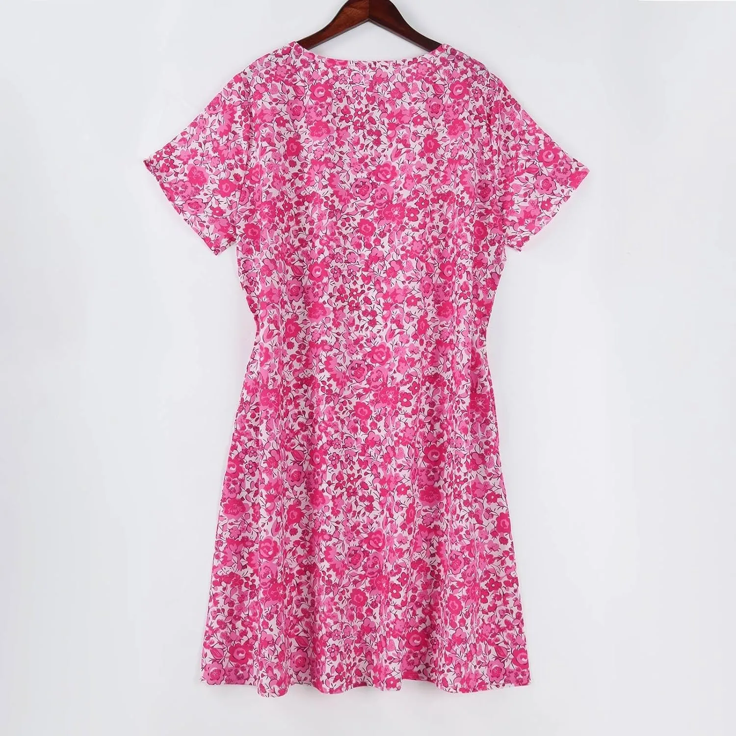 Summer Dresses for Women 2025 Loose Crewneck Short Sleeve Casual T Shirt Dress Flowy Sundresses Swimsuit Coverup