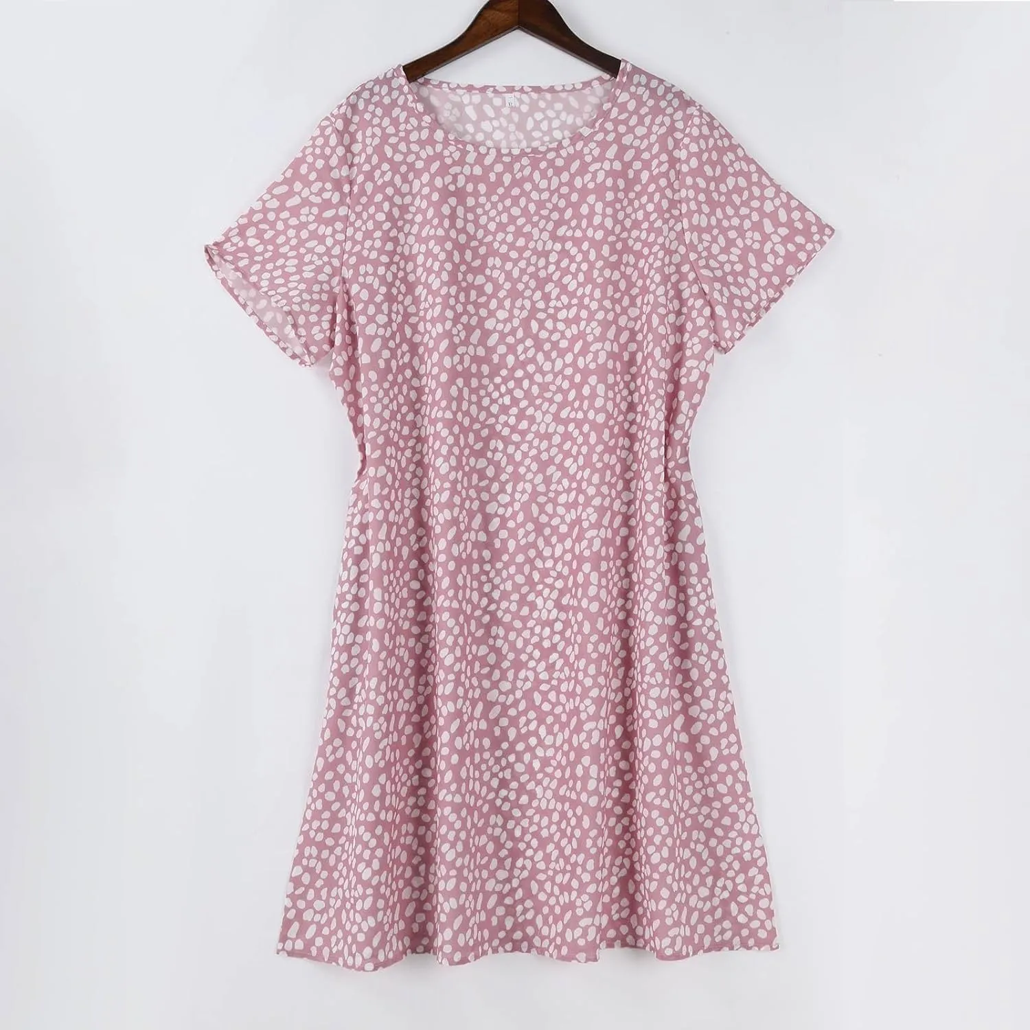 Summer Dresses for Women 2025 Loose Crewneck Short Sleeve Casual T Shirt Dress Flowy Sundresses Swimsuit Coverup
