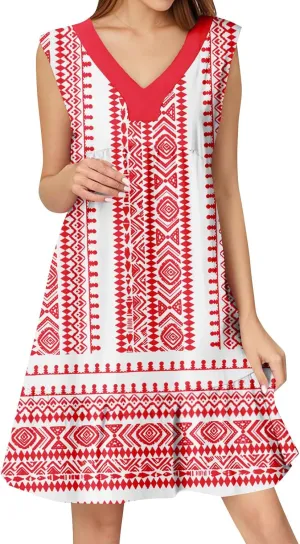 Summer Dresses for Women 2025 V Neck Sleeveless Boho Tiered Ruffle Dress Casual Flowy Flattering Beach Mini Sundress