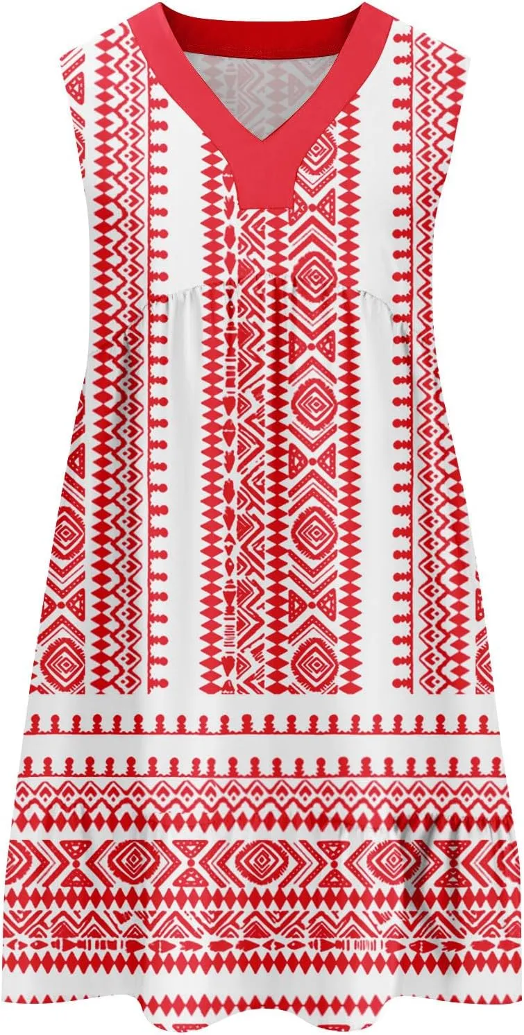 Summer Dresses for Women 2025 V Neck Sleeveless Boho Tiered Ruffle Dress Casual Flowy Flattering Beach Mini Sundress