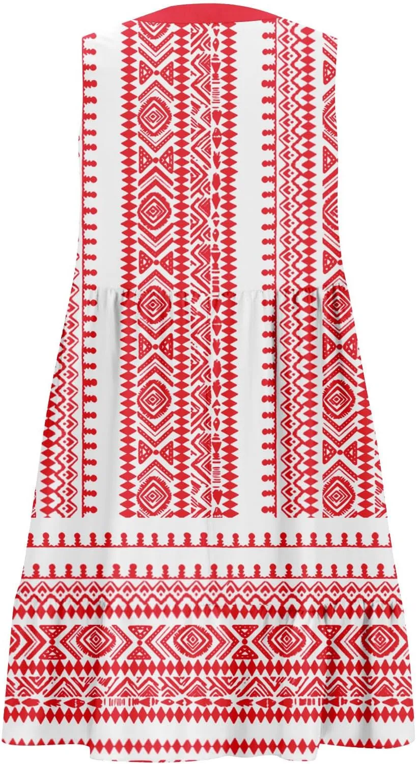 Summer Dresses for Women 2025 V Neck Sleeveless Boho Tiered Ruffle Dress Casual Flowy Flattering Beach Mini Sundress