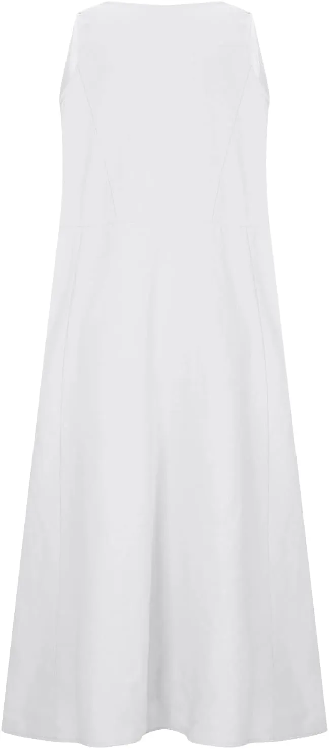 Summer Dresses for Women 2025,Casual Cotton Linen Dress Women u Neck Boho Maxi Dresses Beach Vacation Sundress