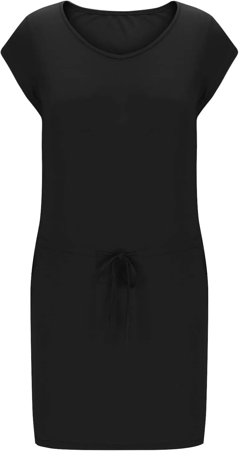 Summer Dresses for Women 2025,Casual Sun Dresses Short Sleeve v Neck Beach Vacation midi Dresses with Pockets