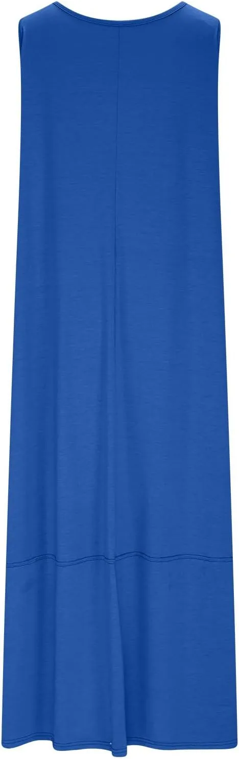Summer Dresses for Women 2025,Dressy Casual Maxi Dresses Beach Vacation Scoop Neck Solid Spring undresses