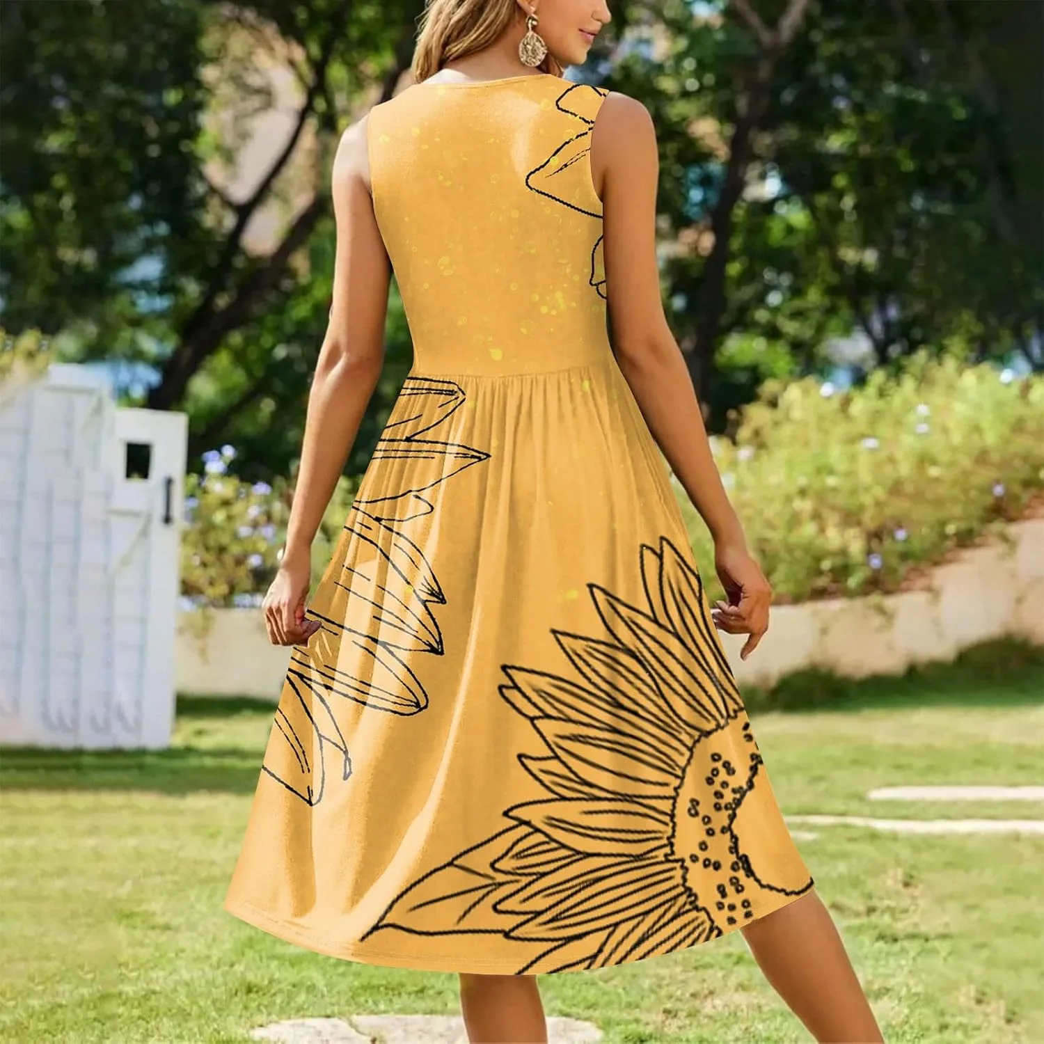 Summer Dresses for Women Casual Sleeveless Tshirt Beach Flowy Tank Sundresses 2025 Fashion Holiday Dresses