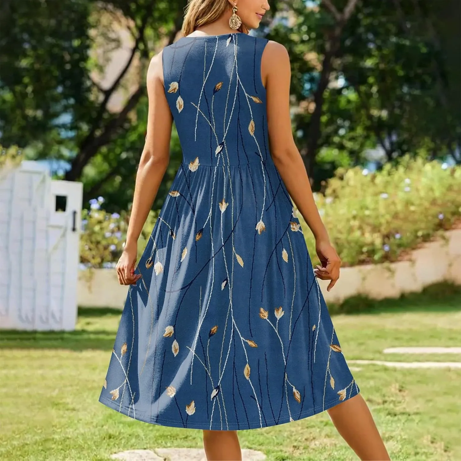 Summer Dresses for Women Casual Sleeveless Tshirt Beach Flowy Tank Sundresses 2025 Fashion Holiday Dresses