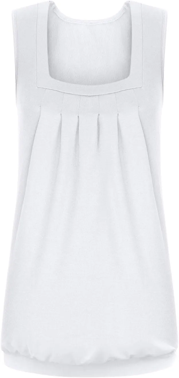 Summer Plus Size Tank Tops for Women 2025 Casual Sleeveless Square Neck Boho Tops Trendy Vacation Floral Boho Tshirts