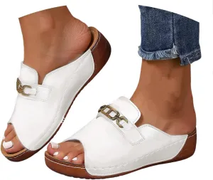 Summer Sandals for Women Dressy Comfortable Orthopedic Sandals with Arch Support Slip On Walking Shoes Open Toe Slide Sandal Beach Bohemian Sandal