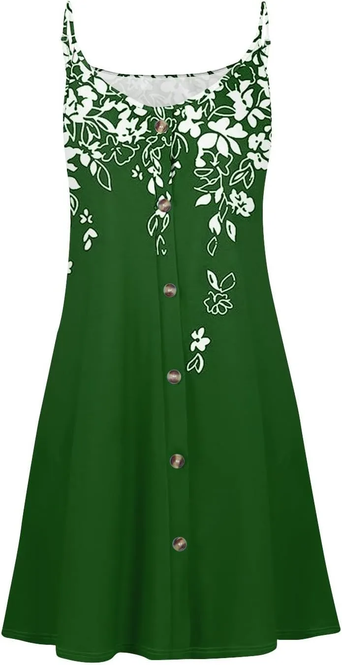 Sun Dresses for Women 2025 Casual Flying Sleeve Dress Vacation Beach Sundress Bohemian Dress