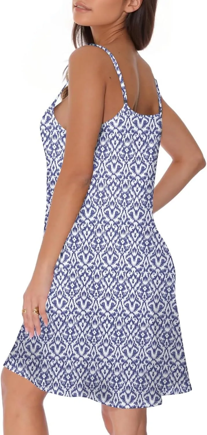 Sun Dresses for Women 2025 Casual Flying Sleeve Dress Vacation Beach Sundress Bohemian Dress