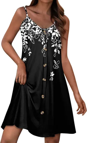Sun Dresses for Women 2025 Casual Flying Sleeve Dress Vacation Beach Sundress Bohemian Dress